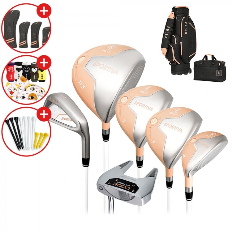 [증정] 예스골프정품 24년 예스 벨라 스포티바 풀세트 크림핑크/블랙 색상 12개 구성 백세트 포함 GF