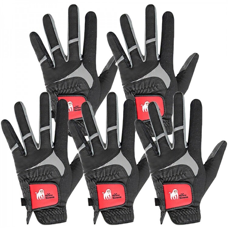 [옐로우바나나] 스파이더 블랙 실리콘 골프장갑 남성용 5장세트 GF