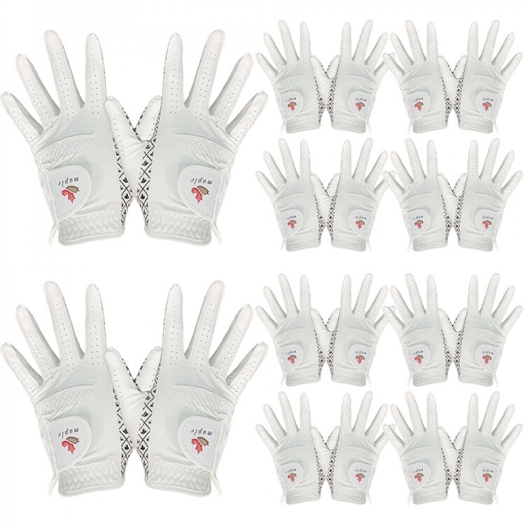 [폴리브파크골프정품] 메이플 파크골프장갑 남성용 화이트 10장 세트 GF