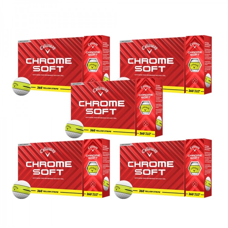 로고무료인쇄 [캘러웨이정품] 크롬소프트 360 스트라이프 옐로우 골프공 (12구 3피스) 5더즌세트 GF