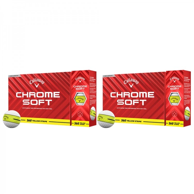 [캘러웨이정품] 크롬소프트 360 스트라이프 옐로우 골프공 (12구 3피스) 2더즌세트 GF