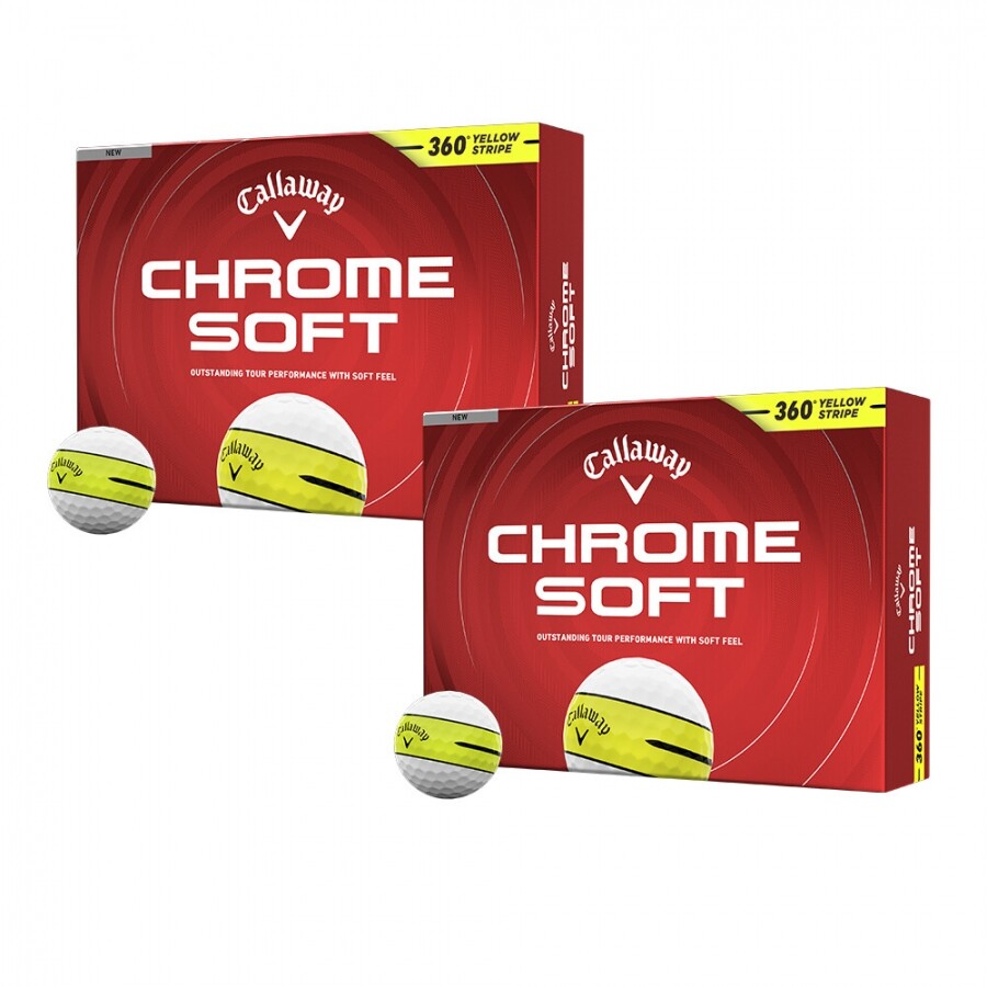 [한국캘러웨이정품] 26년 크롬소프트 360 옐로우 스트라이프 골프공 (12구 3피스) 2개 세트 GF