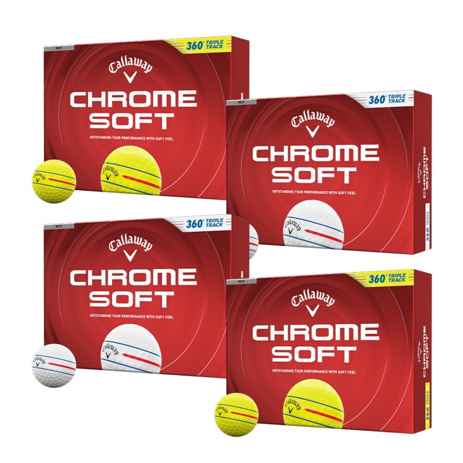 [한국캘러웨이정품] 26년 크롬소프트 360 트리플트랙 골프공 (12구 3피스) 4개 세트 GF