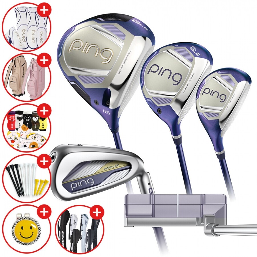 증정A[삼양인터내셔날 정품] 핑 26년 GLE 4 여성용 조합풀세트(DR,FW,U,I,P) 캐디백증정 GF