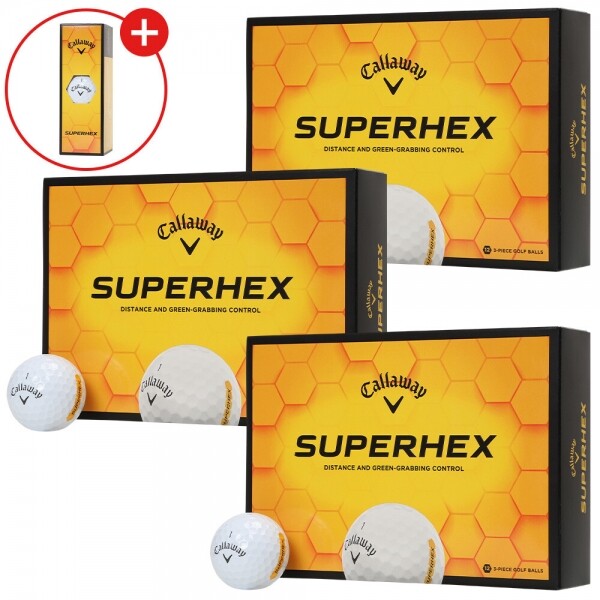 한국캘러웨이골프 26년 슈퍼핵스(SUPERHEX) 골프공 (1DZ 당 1슬리브 추가 증정) 3개 세트 GF