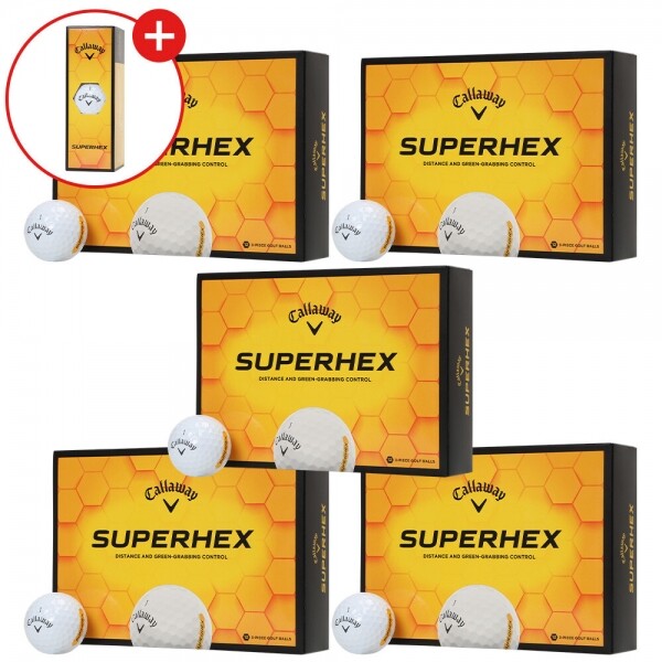 한국캘러웨이골프 26년 슈퍼핵스(SUPERHEX) 골프공 (1DZ 당 1슬리브 추가 증정) 5개 세트 GF